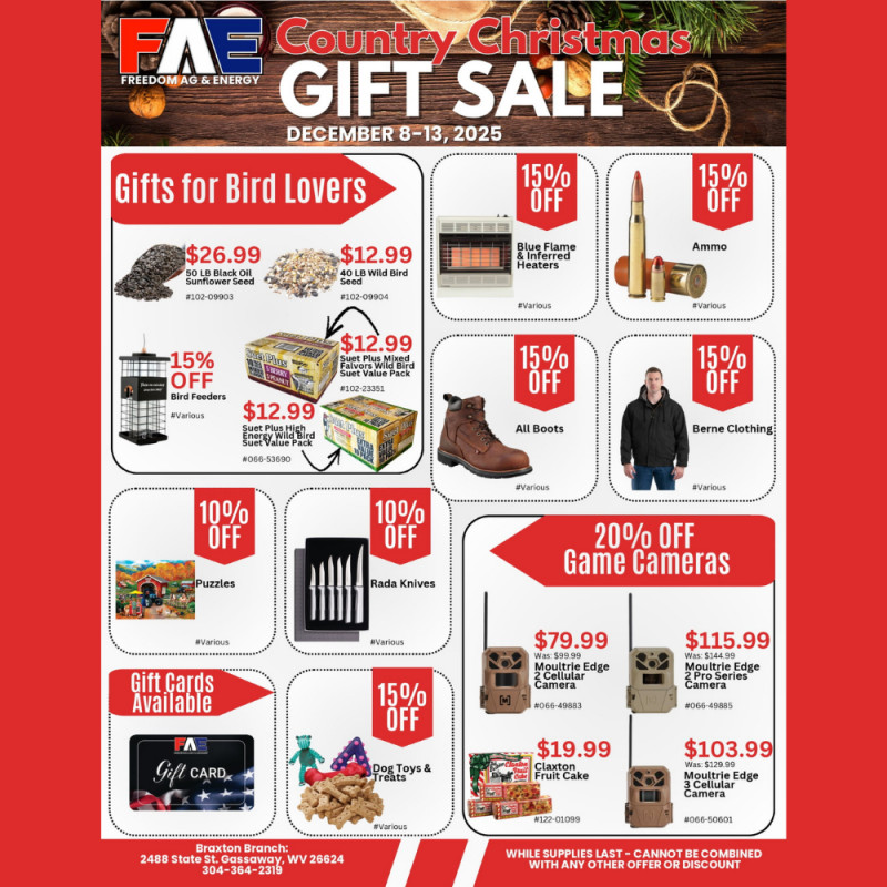 Country Christmas Gift Sale - Braxton