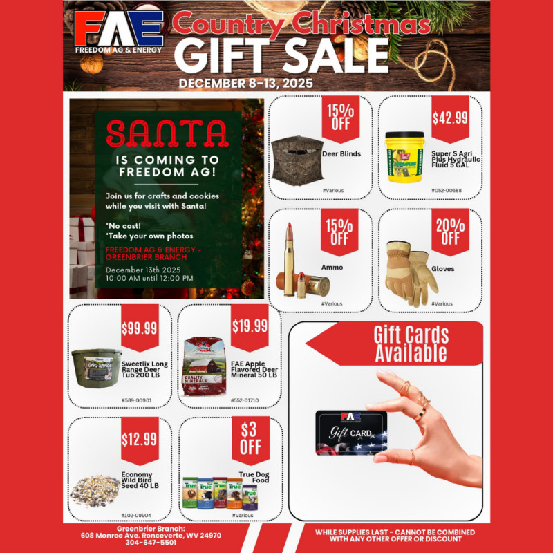 Country Christmas Gift Sale - Greenbrier