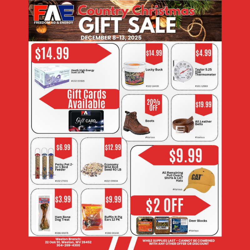 Country Christmas Gift Sale - Weston