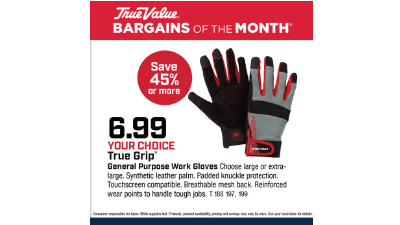Your Choice True Grip® General Purpose Work Gloves $6.99