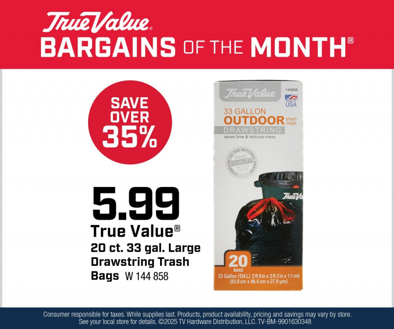 True Value® Drawstring Trash Bags $5.99