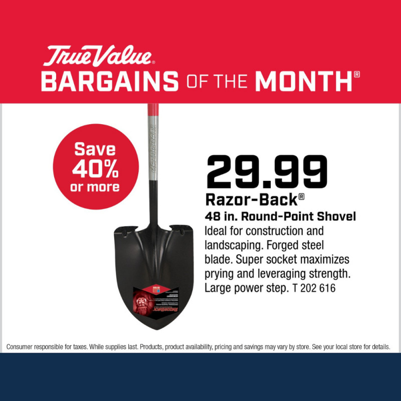 Razor-Back® 48 in. Round-Point Shovel $29.99