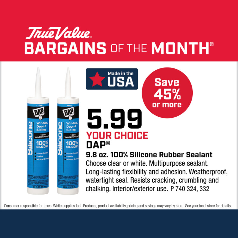 DAP 9.8 oz. 100% Silicone Rubber Sealant $5.99
