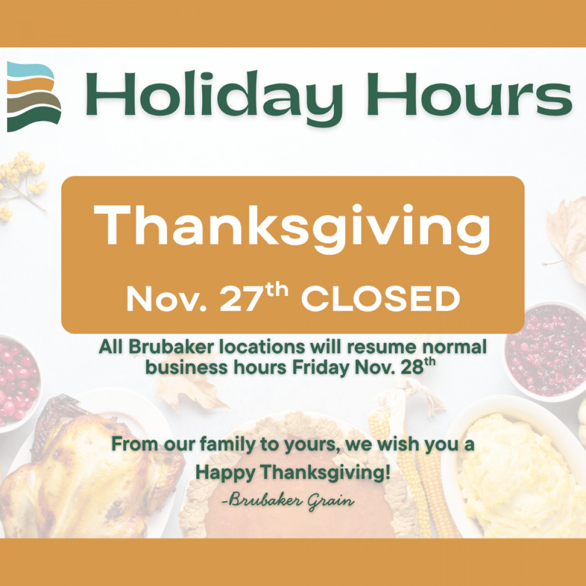 Thanksgiving Holiday Hours 🦃