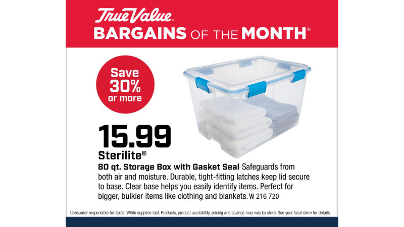 Sterilite® 80 qt. Storage Box with Gasket Seal $15.99