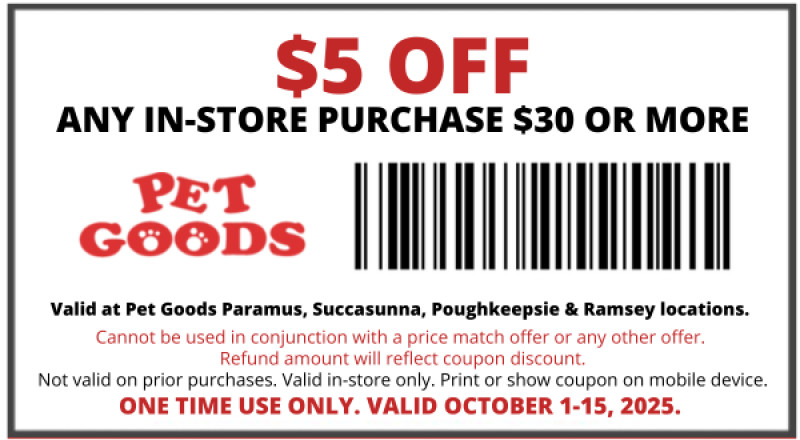 $5 OFF ANY IN-STORE PURCHASE $30 OR MORE
