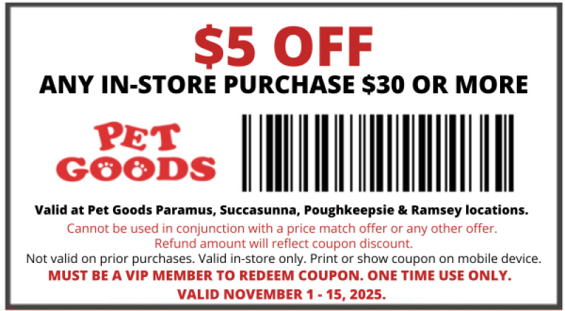 $5 OFF ANY IN-STORE PURCHASE $30 OR MORE