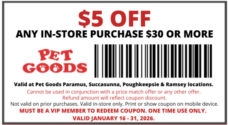 $5 OFF ANY IN-STORE PURCHASE $30 OR MORE