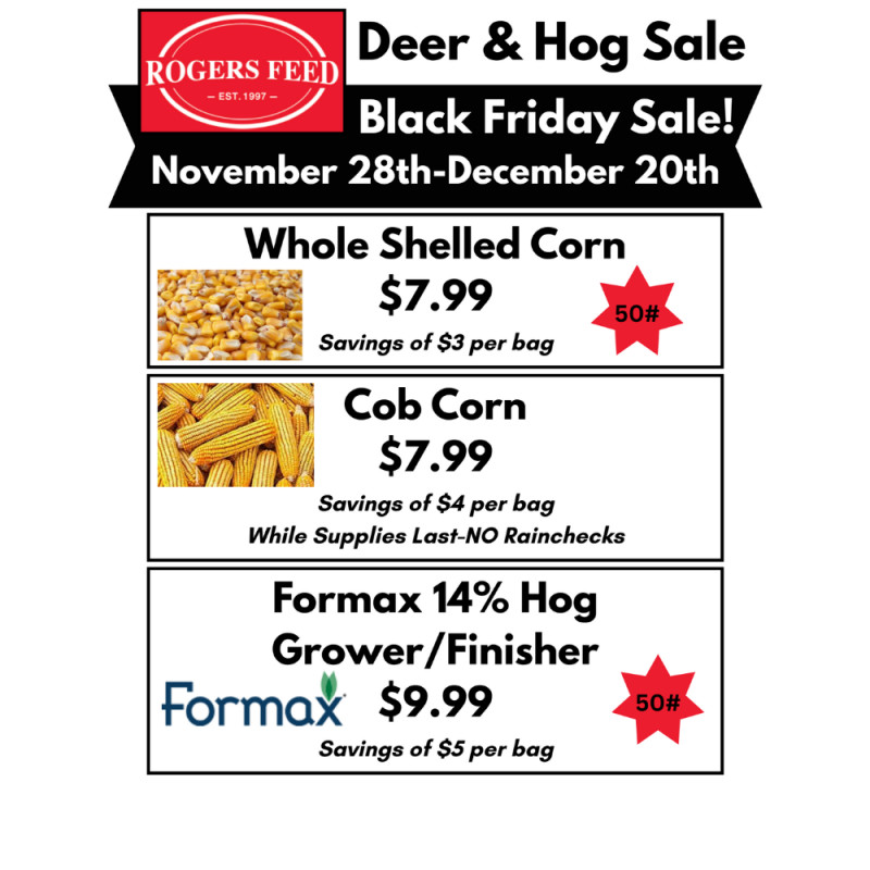 Black Friday Deer & Hog Sale