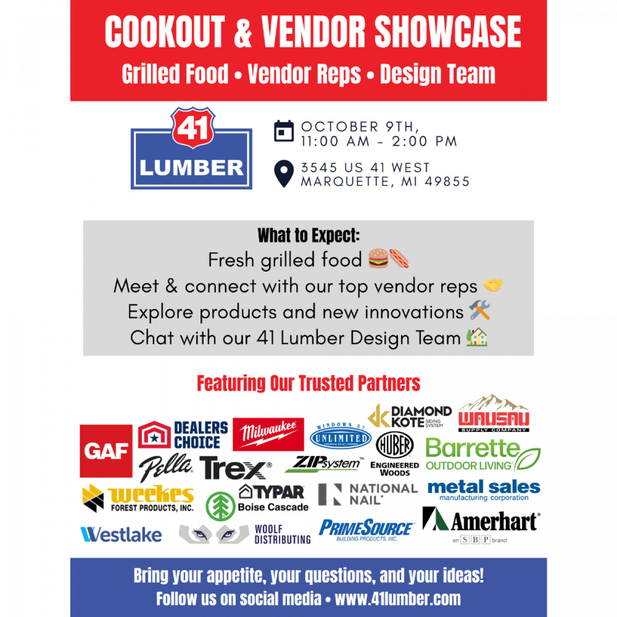 Cookout & Vendor Showcase - Marquette