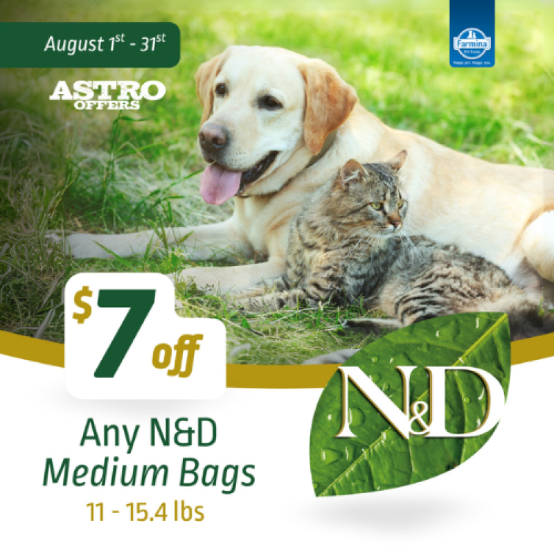 Farmina | $7.00 OFF Medium Bags of Farmina N&D Dry Food