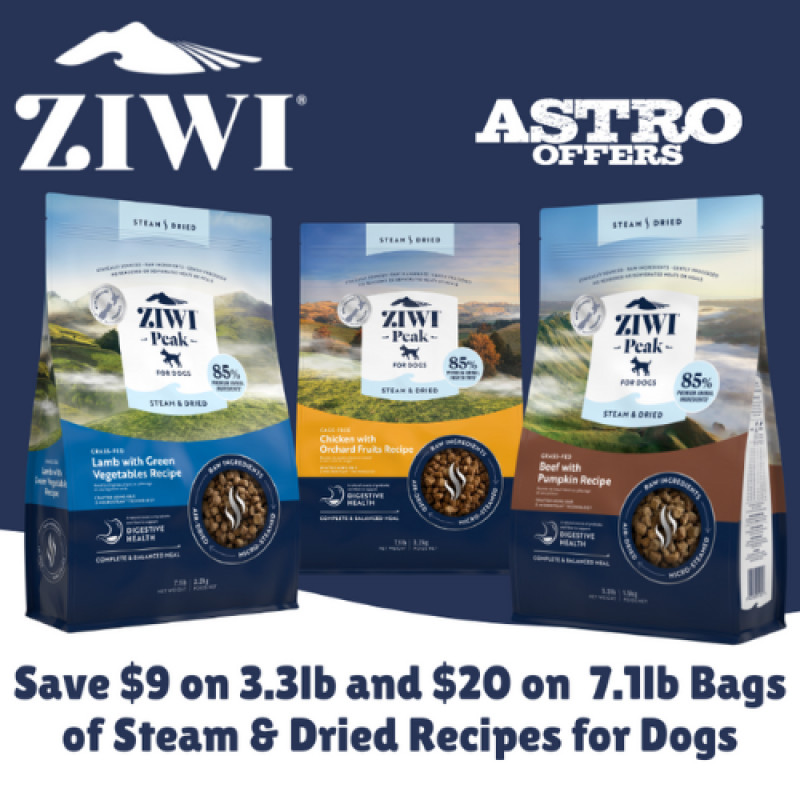 ZIWI | Dollars OFF Select ZIWI Steam & Dried Recipes for Dogs