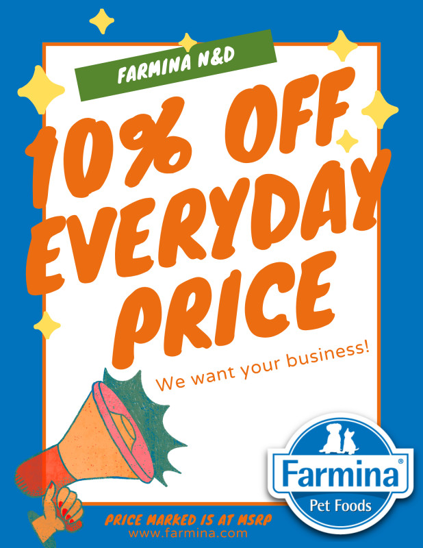 Receive 10% OFF Farmina Dry Food