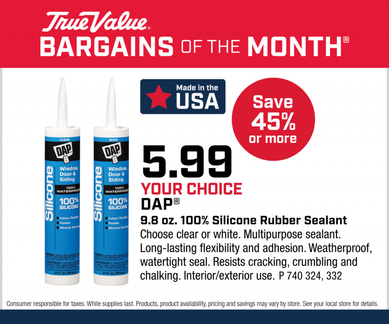 DAP 9.8 oz. 100% Silicone Rubber Sealant $5.99