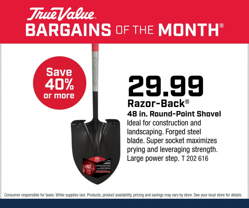 Razor-Back® 48 in. Round-Point Shovel $29.99