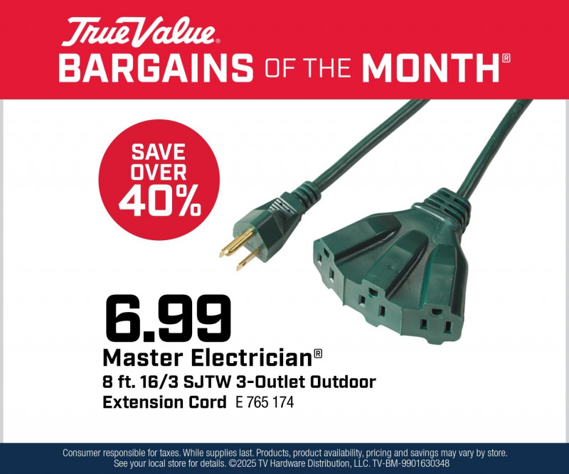Master Electrician® 3-Outlet Outdoor Extension Cord $6.99