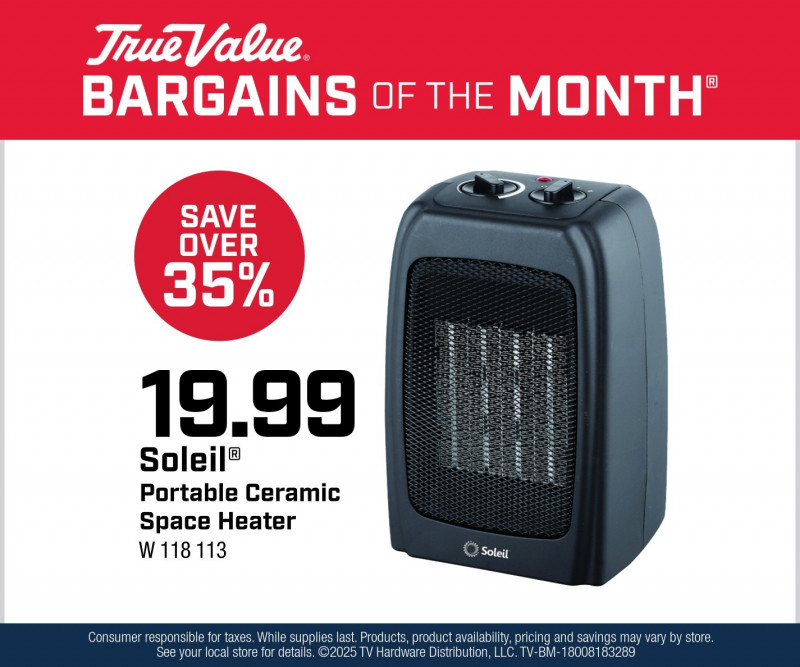 Soleil® Portable Ceramic Space Heater $19.99