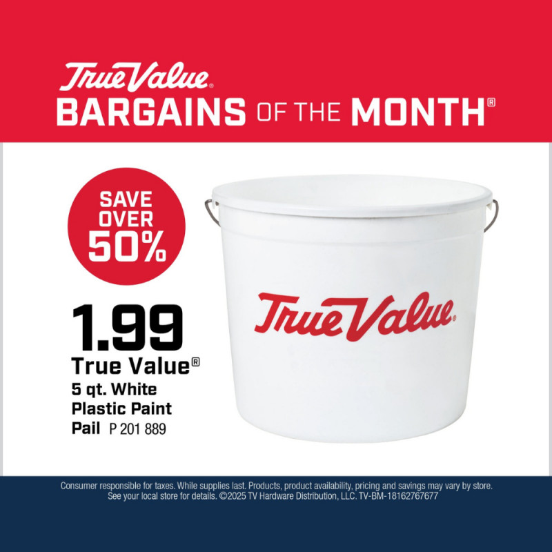 True Value® White Plastic Paint Pail $1.99