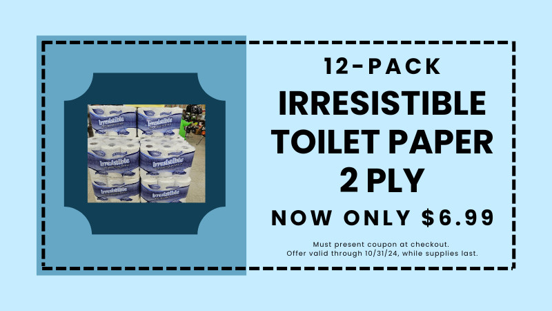 COUPON: 12pk IRRESISTIBLE TOILET PAPER 2 PLY Savings